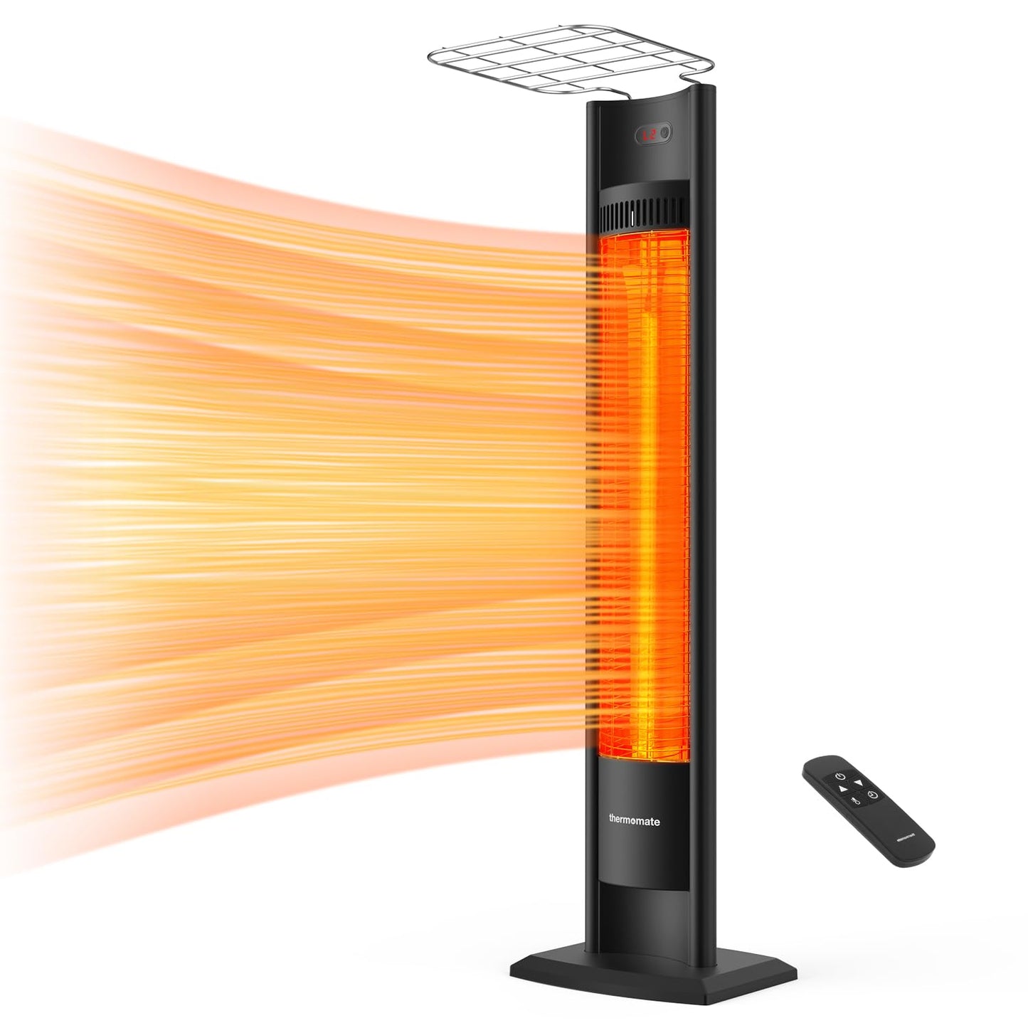 ThermoMate Infrared Electric Patio Heater, 3000W Carbon Fiber Heating for Outdoor/Indoor, Porch, Deck, Garage with Remote 24 Hours Timer, Hard Wired 240V