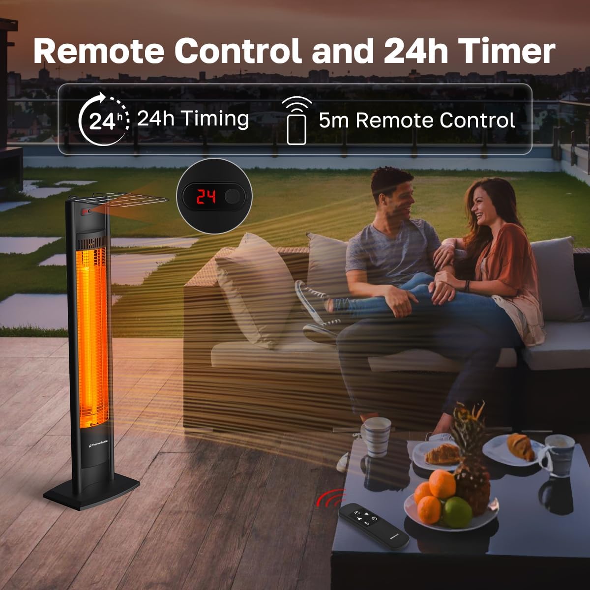 1500W Portable Tower Infrared Heater