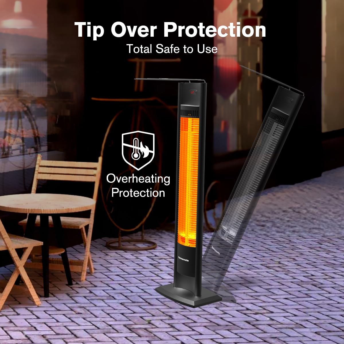 ThermoMate Infrared Electric Patio Heater, 3000W Carbon Fiber Heating for Outdoor/Indoor, Porch, Deck, Garage with Remote 24 Hours Timer, Hard Wired 240V