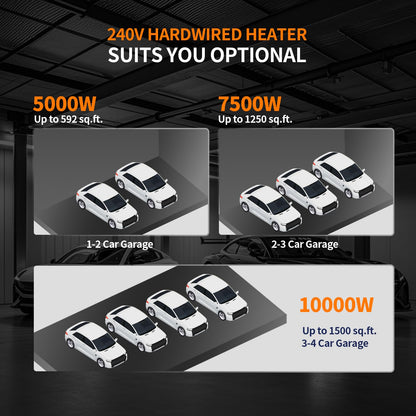 Electric Garage Heater 5 to 10 thousand Watt Hard Wired